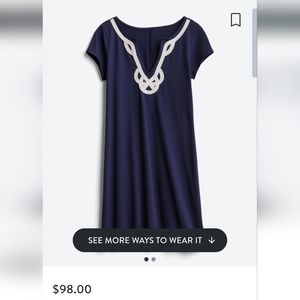 Lilly Pulitzer Navy Dress with White Applique, XL, NWT